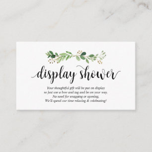 Grüne, moderne schwarze Schrift, Display-Dusche Begleitkarte