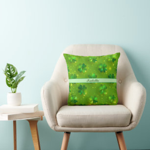 Grüne moderne St Patrick's Day Clover Collection Kissen
