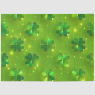 Grüne moderne St Patrick's Day Clover Collection Seidenpapier