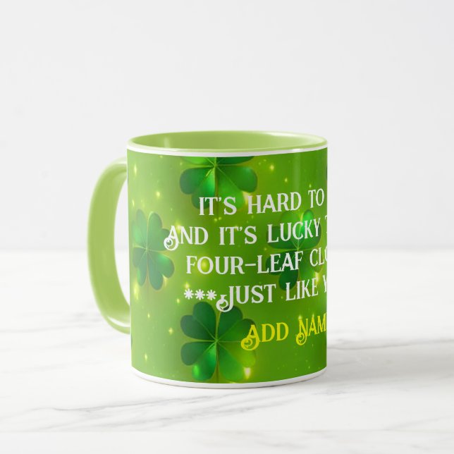 Grüne moderne St Patrick's Day Clover Collection Tasse (Vorderseite Links)