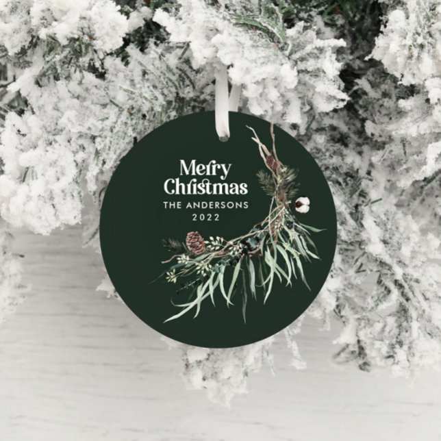 Grüne, moderne und elegante botanische Keramik Keramik Ornament (Von Creator hochgeladen)