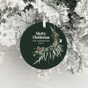 Grüne, moderne und elegante botanische Keramik Ornament