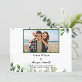 Grüne Modernes Foto Save the Date Einladung