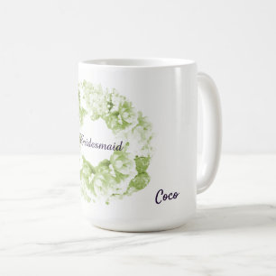 Grüne monochrome Wreath Bridesmaid Kaffeemaschine  Kaffeetasse
