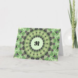 Grüne Monogramm-R-Karte, Dankeschön-Geschenk, Mand Dankeskarte