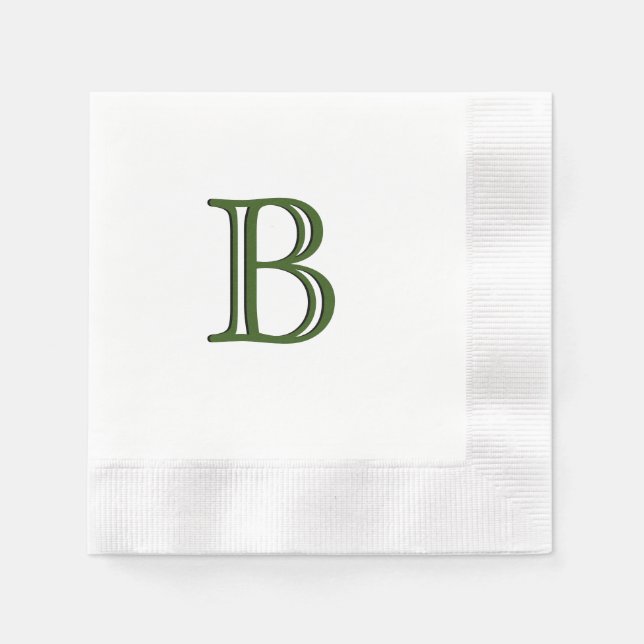 Grüne Monogramm Serviette (Vorderseite)