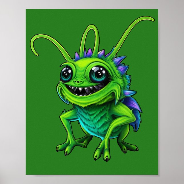 Grüne Monster-Grille -  Poster (Vorne)
