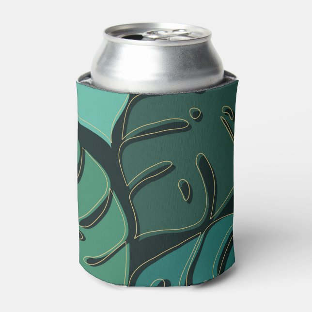 Grüne Monstera-Blätter Dosenkühler (Kanne Vorderseite)