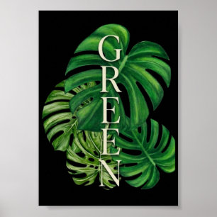 Grüne Monstera-Blätter Poster