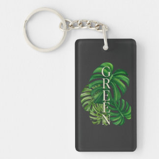 Grüne Monstera-Blätter Schlüsselanhänger