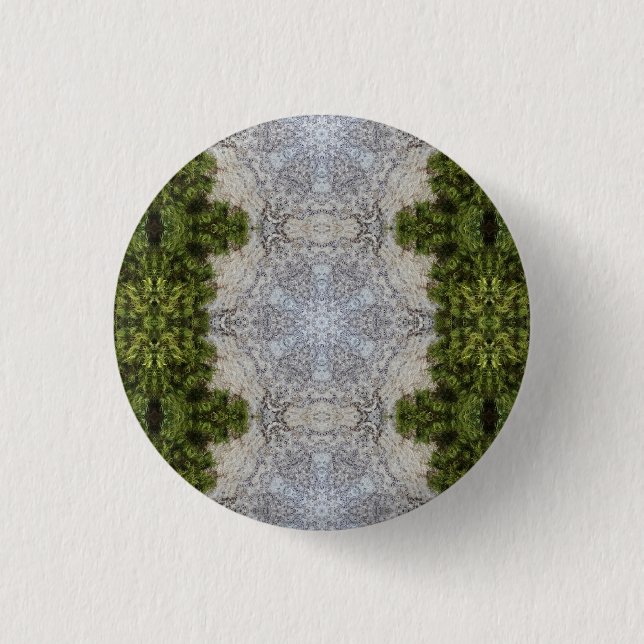 Grüne Moos und Natur Kunst Button (Vorderseite)