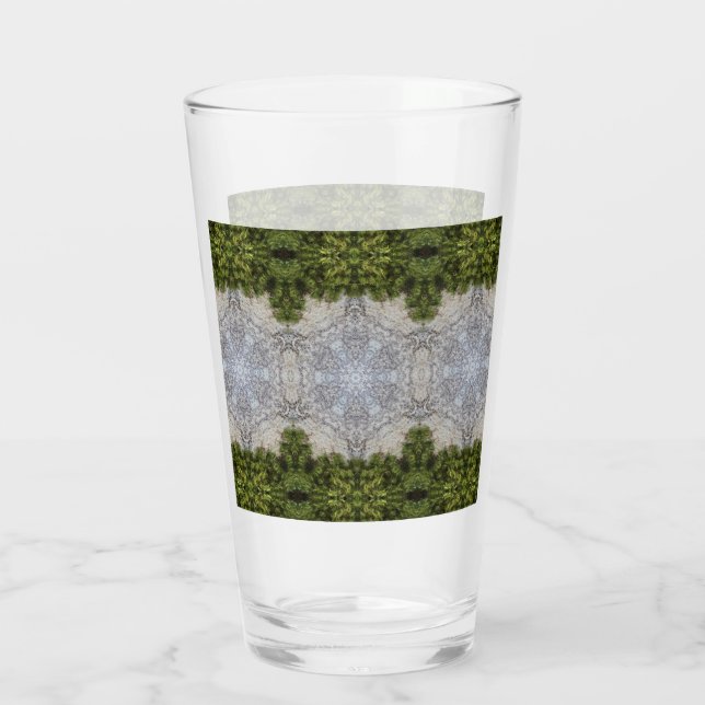 Grüne Moos und Natur Kunst Glas (Rückseite)
