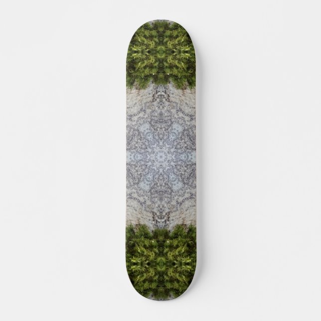 Grüne Moos und Natur Kunst Skateboard (Vorne)