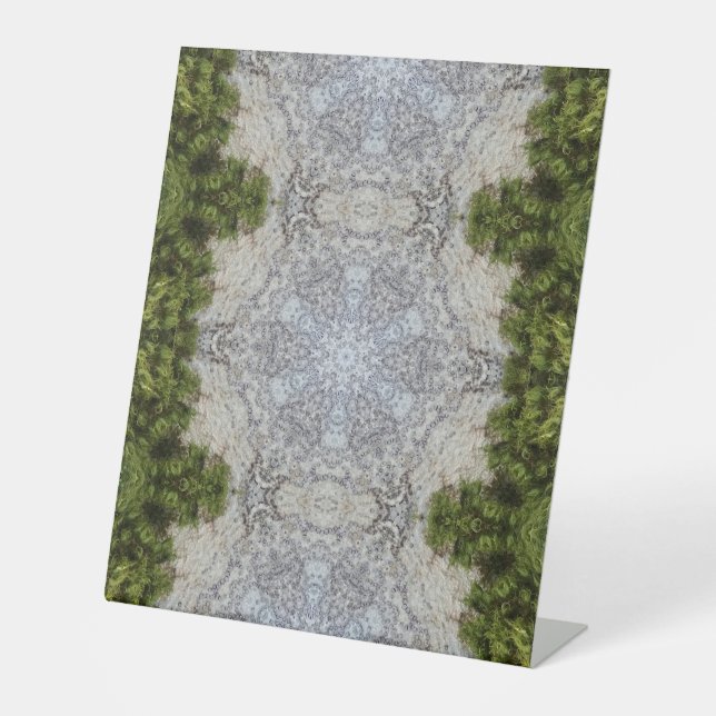 Grüne Moos und Natur Kunst Sockelschild (Vorderseite)