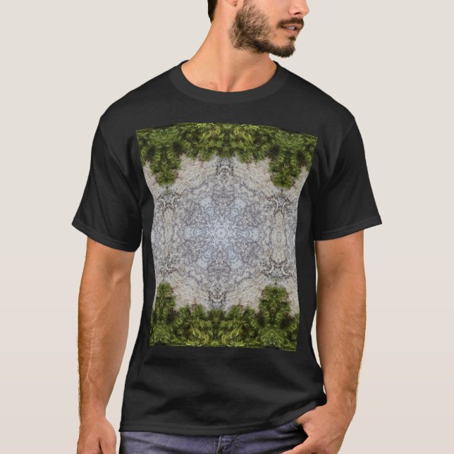 Grüne Moos und Natur Kunst T-Shirt (Vorderseite)