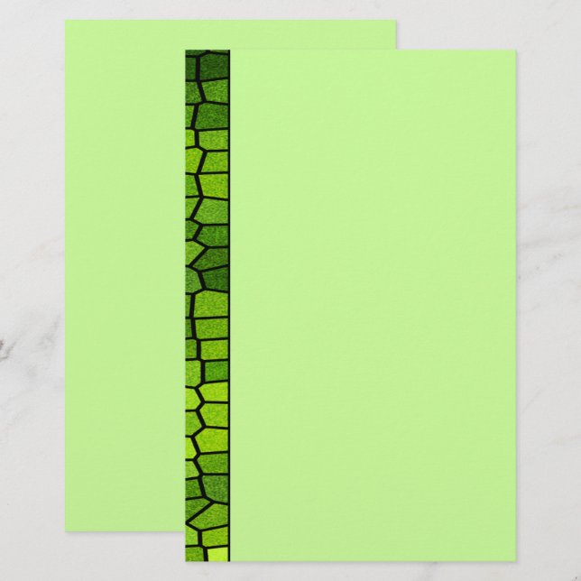 Grüne Mosaikstationerie Briefpapier (Vorne/Hinten)