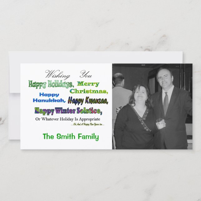 Grüne multi Feiertagsgrüße Feiertagskarte (Vorderseite)