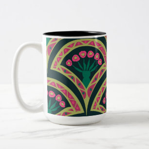 grüne Muschelform-Muster Zweifarbige Tasse