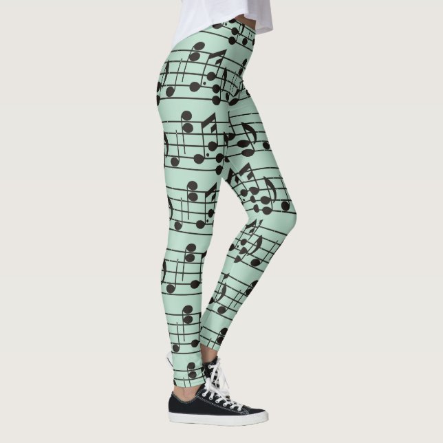 Grüne Musik Leggings (Rechts)