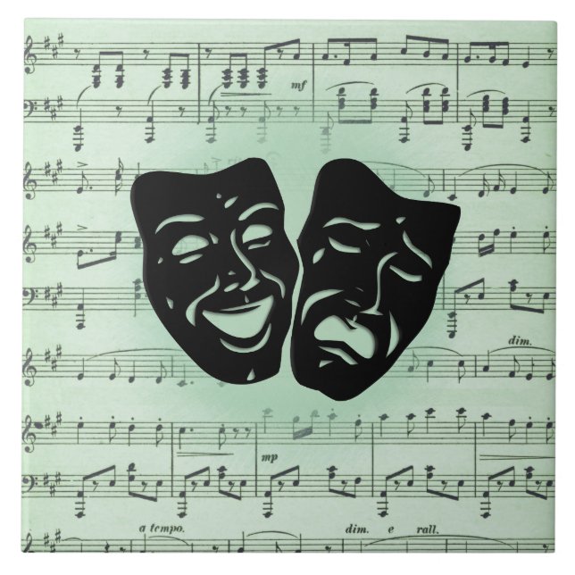 Grüne Musik und griechische Masken im Theater Fliese (Vorderseite)