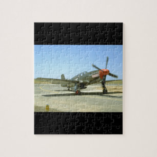 Grüne Mustang P51 Taxiing_WWII Flugzeuge Puzzle