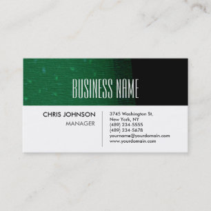 Grüne Muster Streifen Weißer Charm Visitenkarte