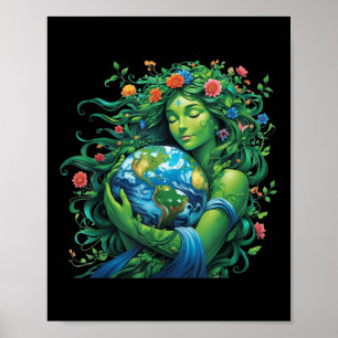 Grüne Mutter Natur Erde Tag Erde Mutter Erde Plane Poster