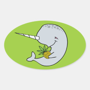 Grüne Narwhal Aufkleber