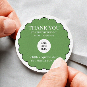 Grüne Natur Danke schön Logo einer kleinen Firma i Runder Aufkleber