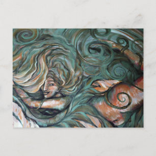 Grüne Natur Goddess Blumengarten Hexe Postkarte