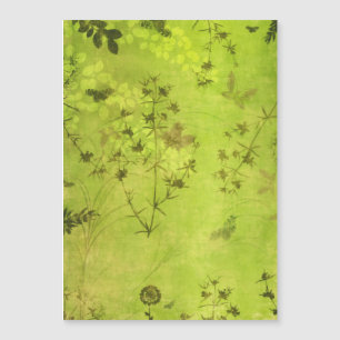 Grüne Natur Waldblumen Schmetterling Magnetkarte