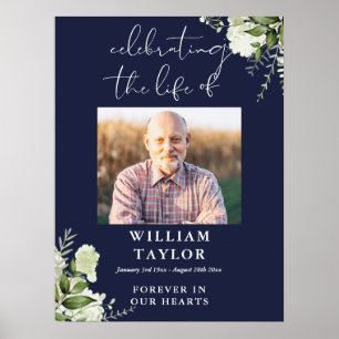 Grüne Navyblau Feier des Lebens Foto Poster