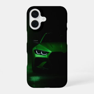 Grüne Neon-Power: Luxus-Sportwagen im leuchtenden iPhone 16 Hülle