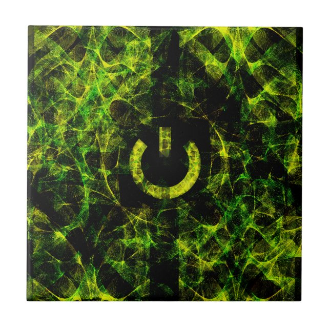 Grüne Neonflamme Fliese (Vorderseite)