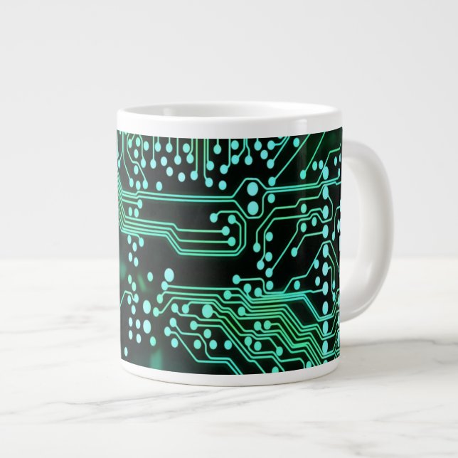 Grüne Neonleiterplatte Jumbo-Tasse (Vorderseite Rechts)