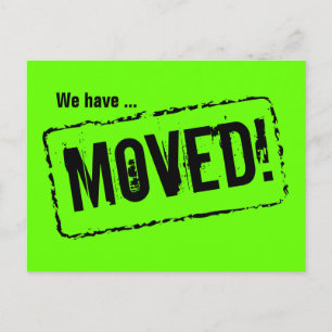Grüne Neonpostkarten für Adressenänderung Ankündigungspostkarte