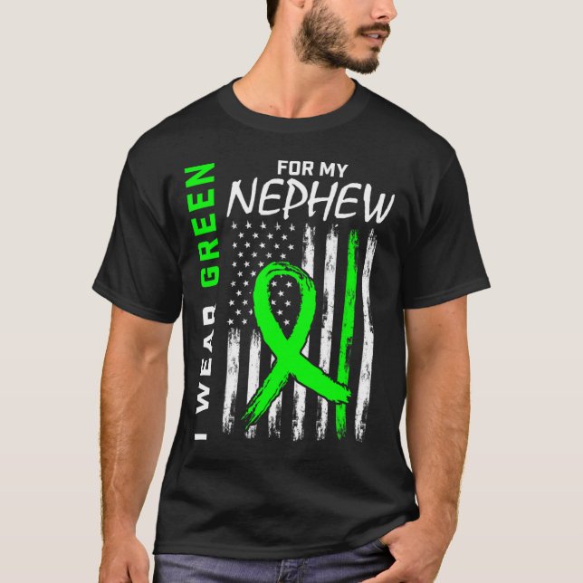 Grüne Nephew Nierenerkrankung Zerebral Palsy Aware T-Shirt (Vorderseite)