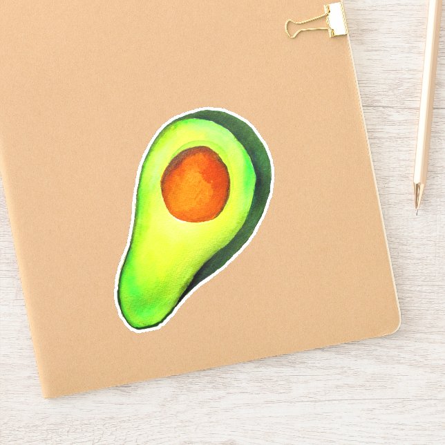 Grüne niedliche Kunst für Avocado Aufkleber (Notizbuch)