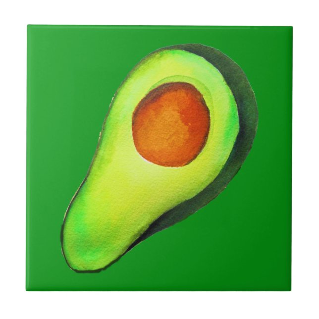 Grüne niedliche Kunst für Avocado Fliese (Vorderseite)