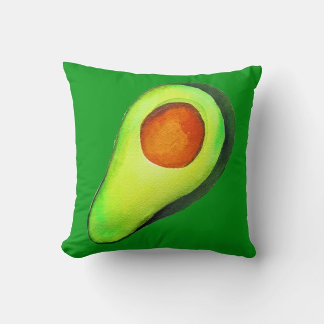 Grüne niedliche Kunst für Avocado Kissen (Vorderseite)
