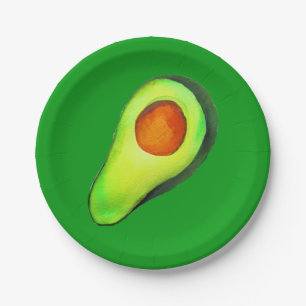 Grüne niedliche Kunst für Avocado Pappteller