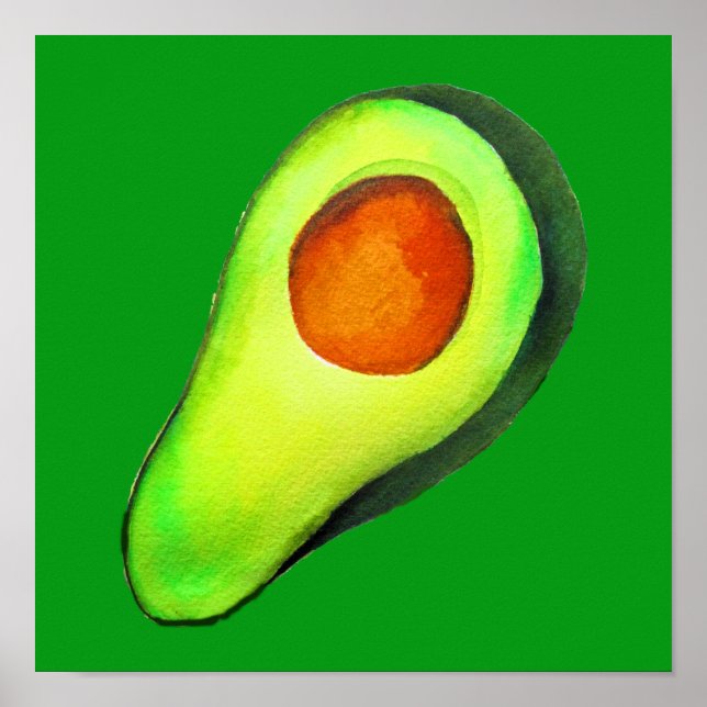 Grüne niedliche Kunst für Avocado Poster (Vorne)