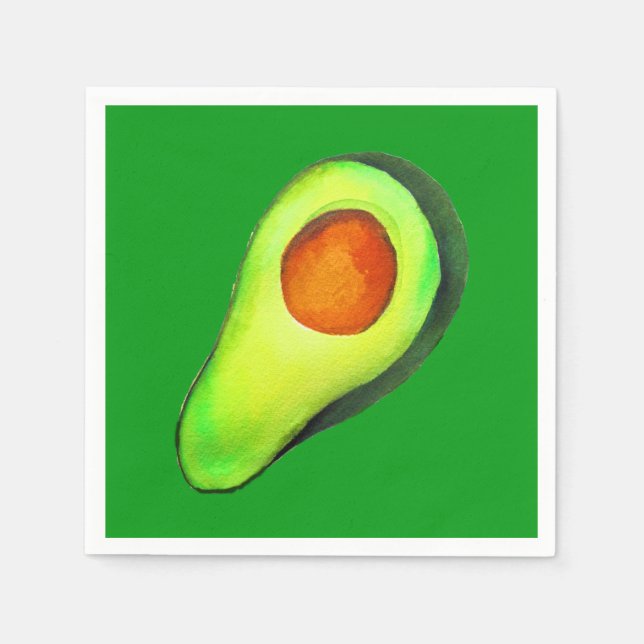Grüne niedliche Kunst für Avocado Serviette (Vorderseite)