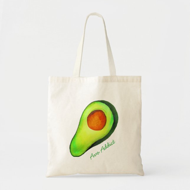 Grüne niedliche Kunst für Avocado Tragetasche (Vorne)