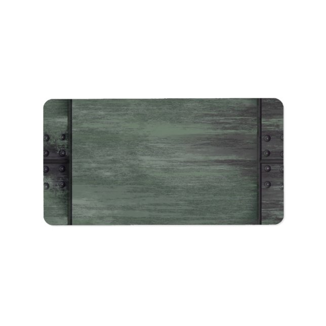 Grüne niettierte Stahlstruktur Adressaufkleber (Vorne)