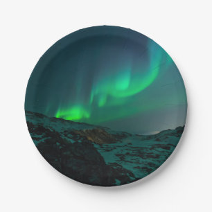 Grüne Nordlichter Pappteller