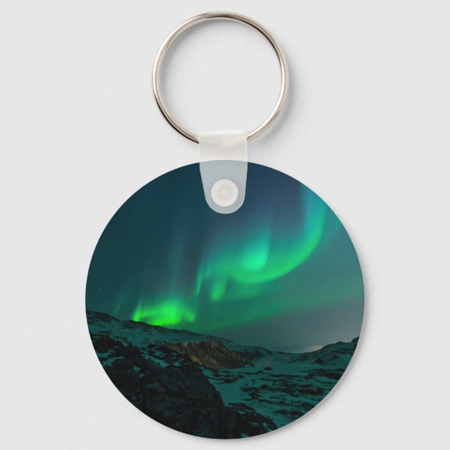 Grüne Nordlichter Schlüsselanhänger (Vorderseite)