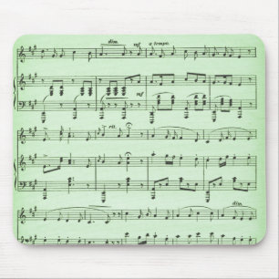 Grüne Notenblätter Mousepad