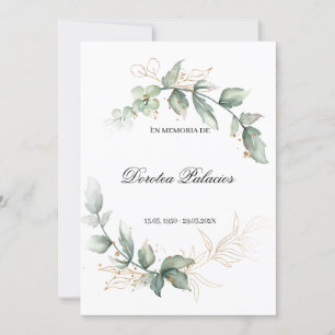 Grüne obituäre spanische Einladung