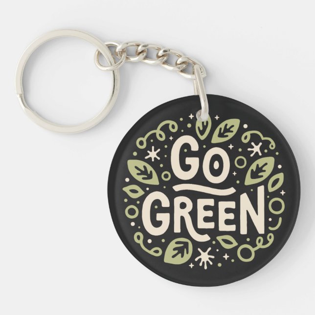 Grüne ökologische Ästhetik Schlüsselanhänger (Vorderseite)